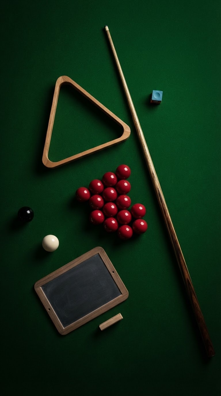 Snooker Equipment Flat Lay AI Prompt
