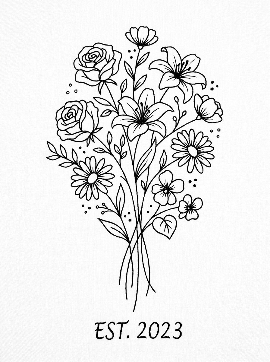 Birth Flower Embroidery