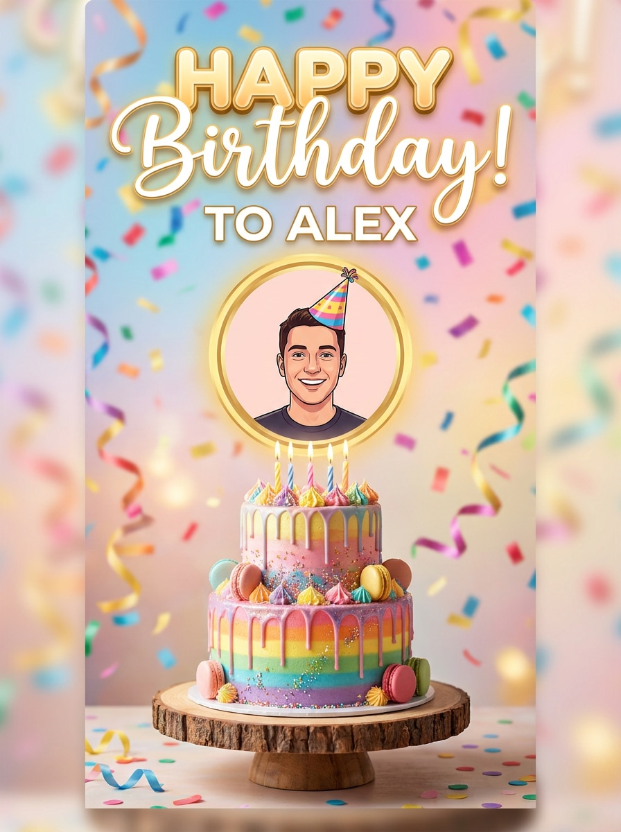 Birthday Poster Cake Hybrid
