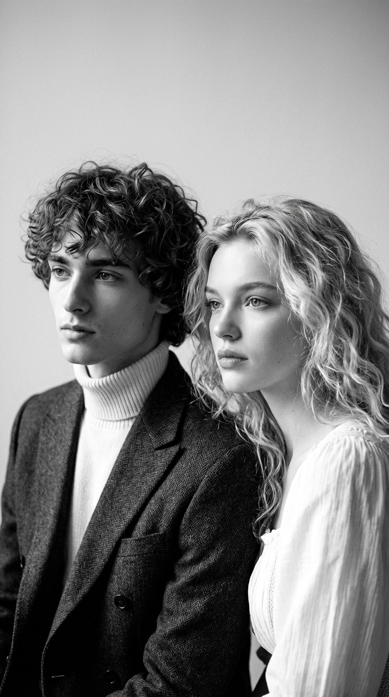 AI black and white couple photo