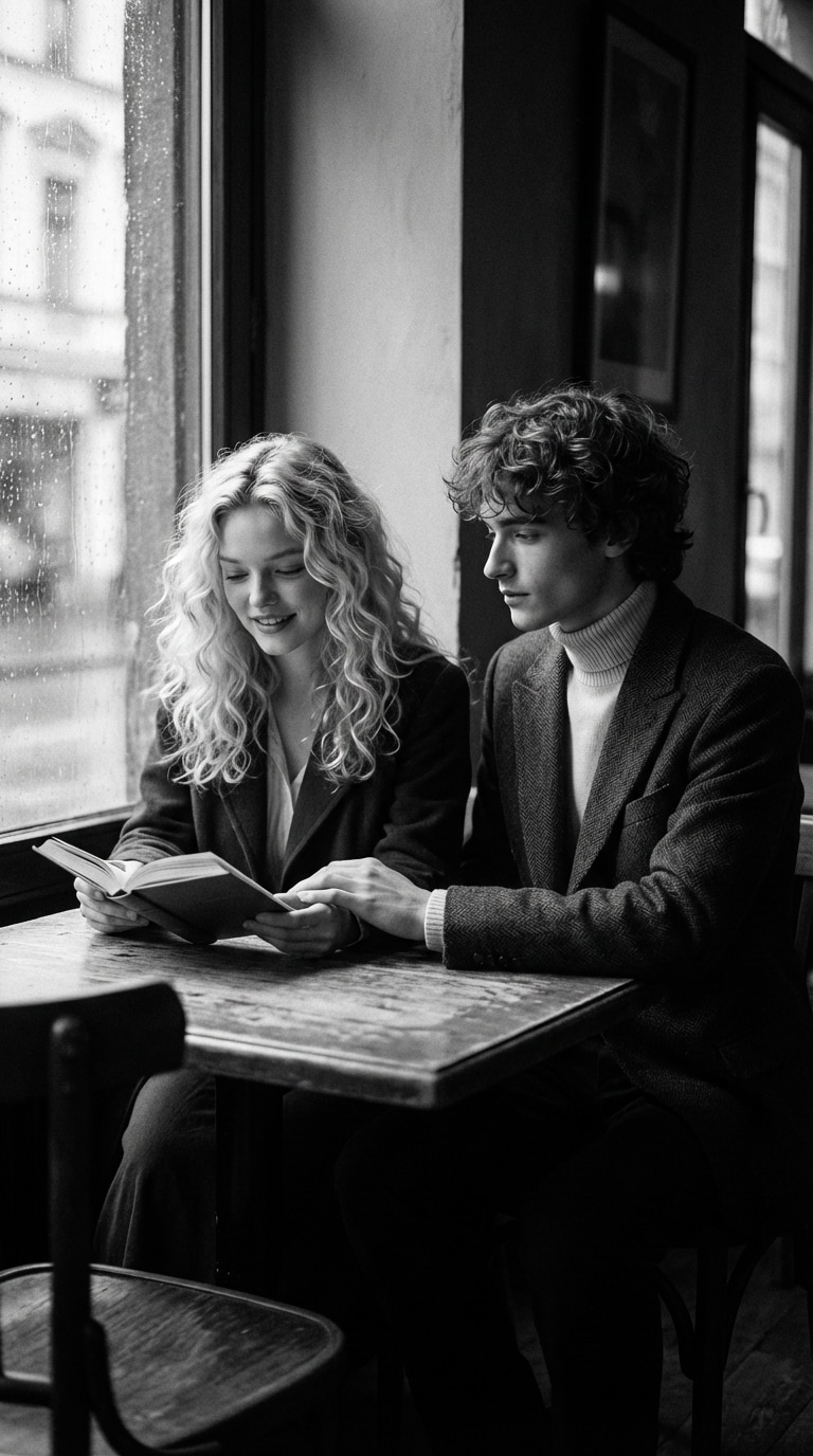 AI black and white couple photo