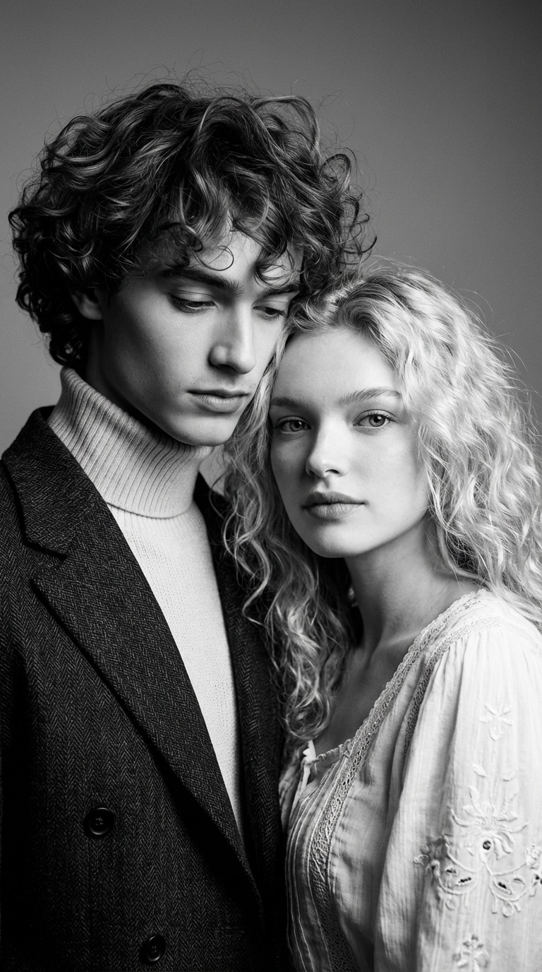 AI black and white couple photo