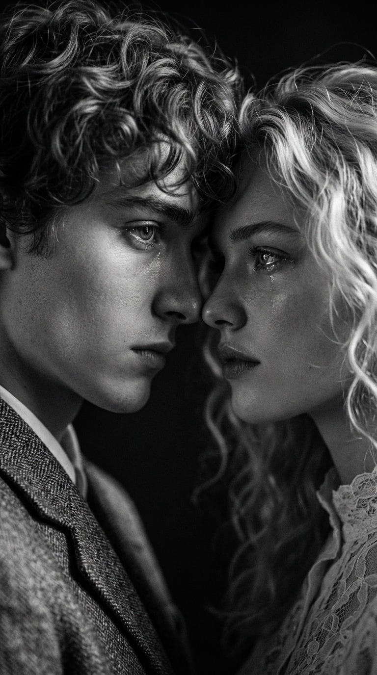 AI black and white couple photo