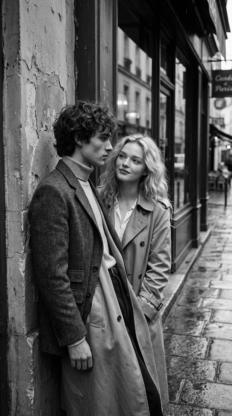 AI black and white couple photo