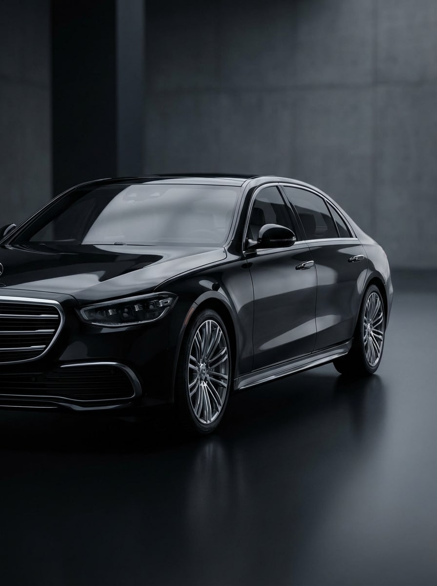 Black-on-Black Luxury Sedan