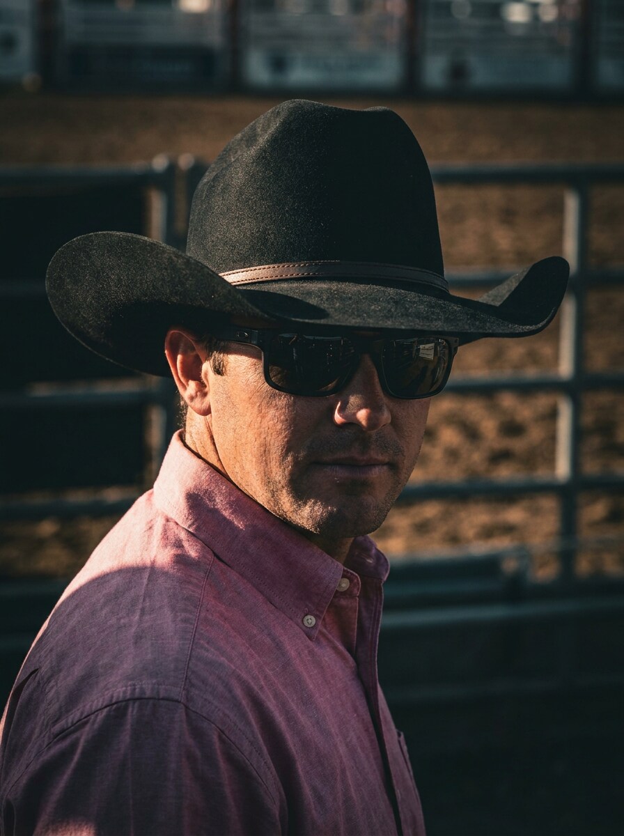 Black Rodeo Hat Portrait