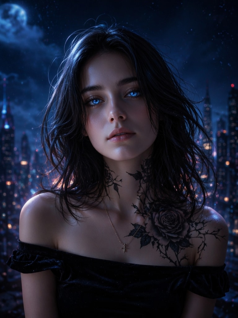 Anime Realism Fusion Style black rose AI prompt