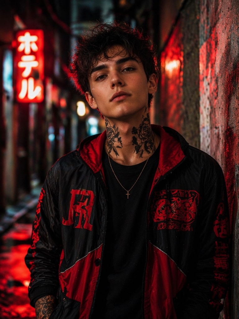 Urban Night Aesthetic Style AI black rose filter prompt