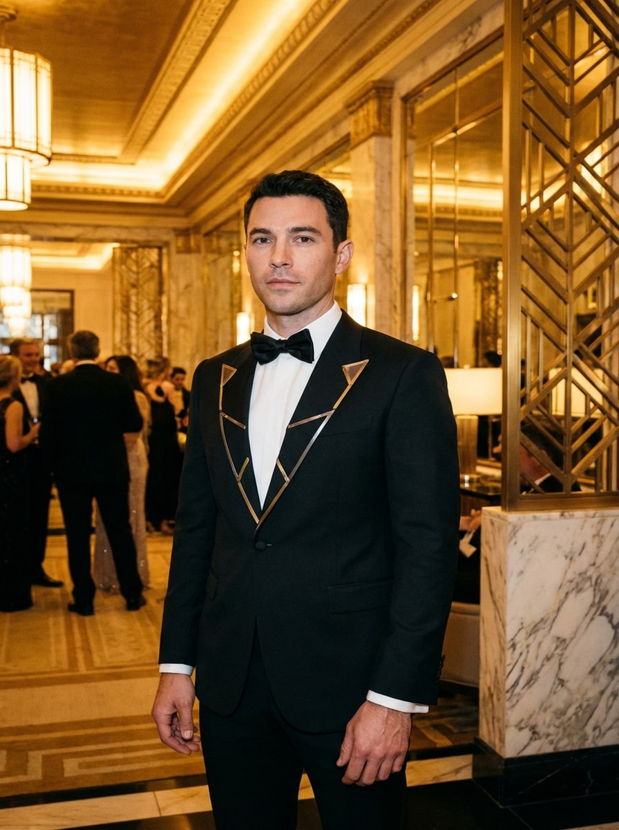 Black tie neo deco outfit