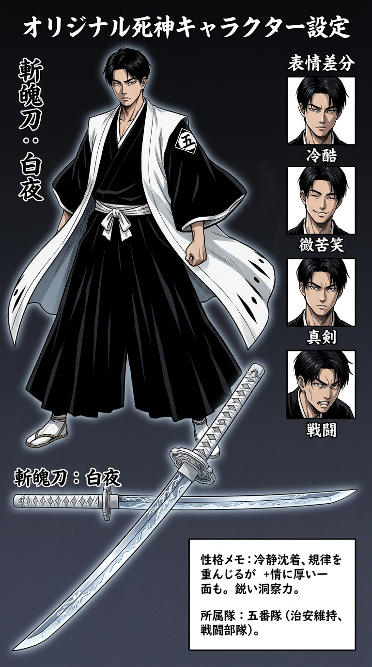 BLEACH風死神キャラAI画像