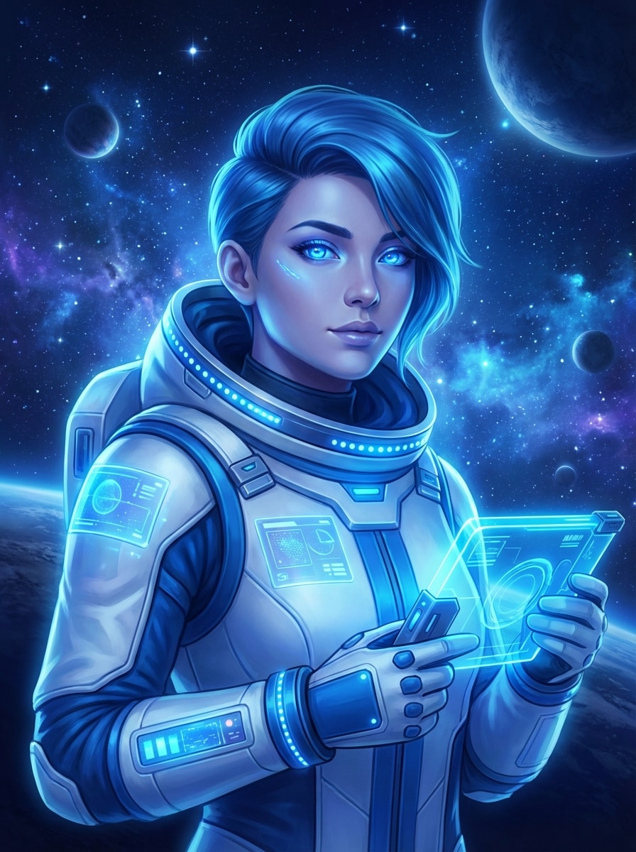 Blue Aesthetic Space Explorer