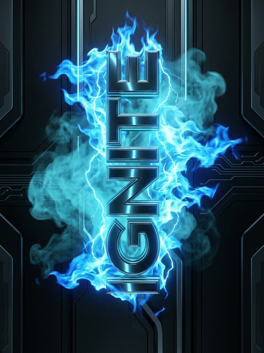 Blue Flame Typography