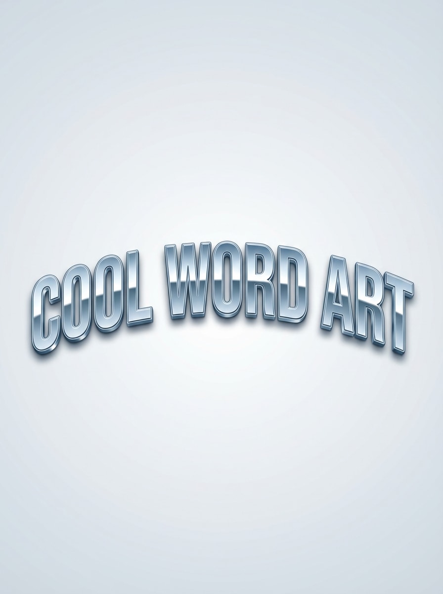 Blue Metallic Arc Text