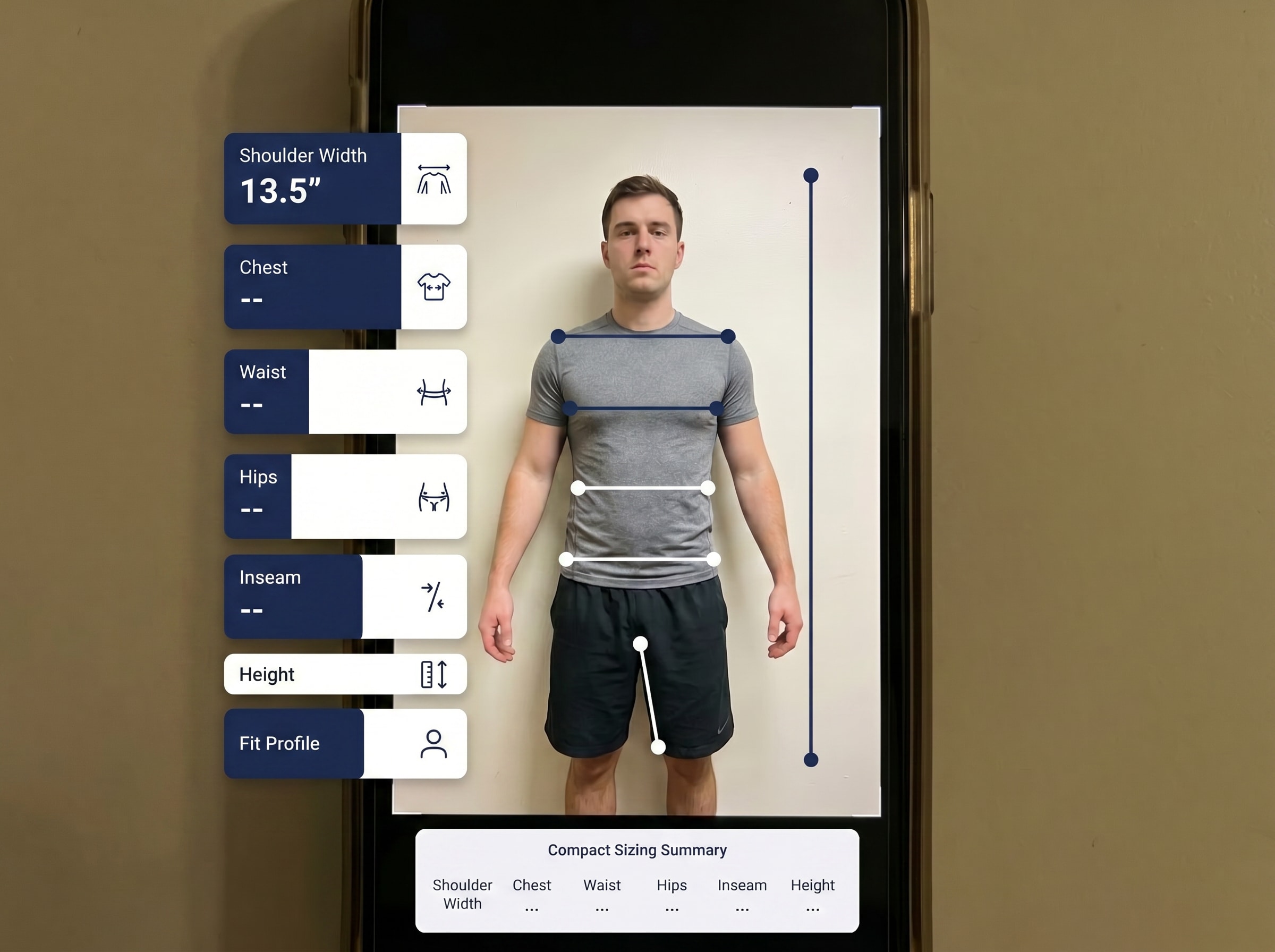 Original photo before AI analysis for Body Measurement Profile