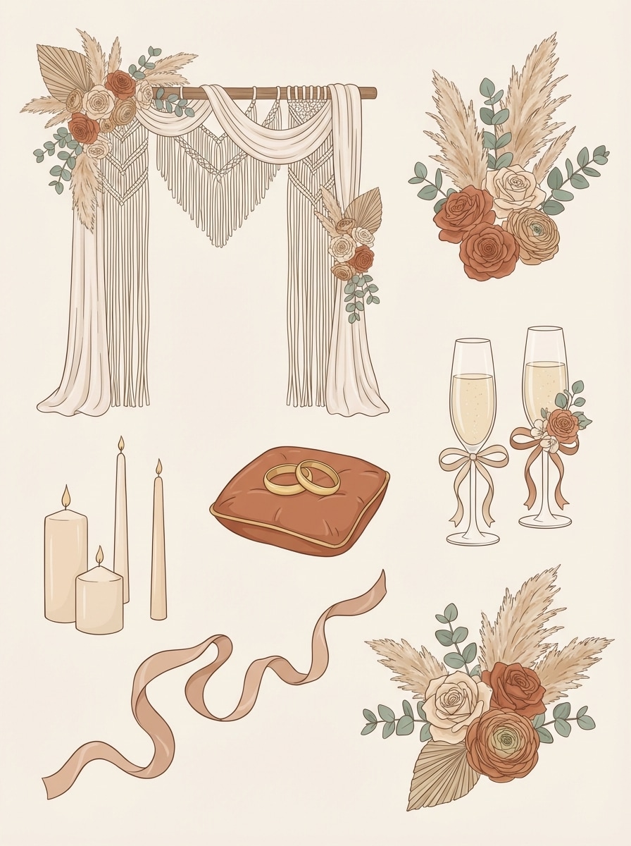 Boho Wedding Clipart