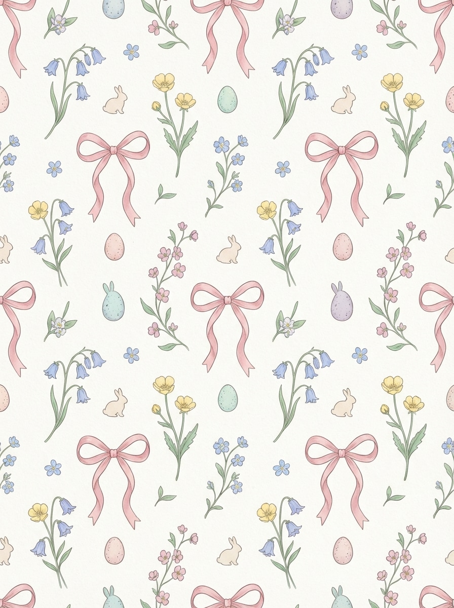 Bow and flower Easter phone wallpaper