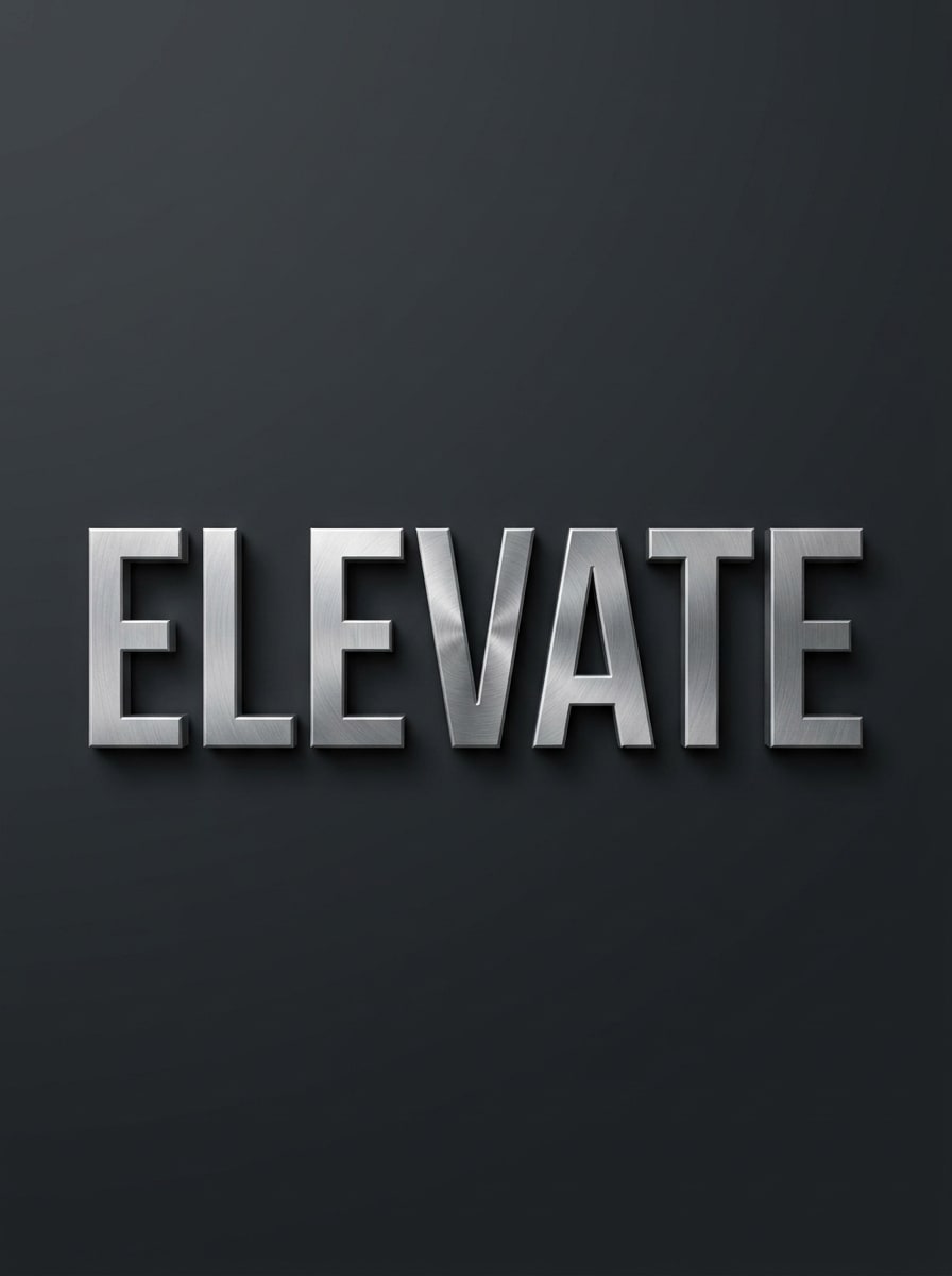 Brushed Steel Logo Text