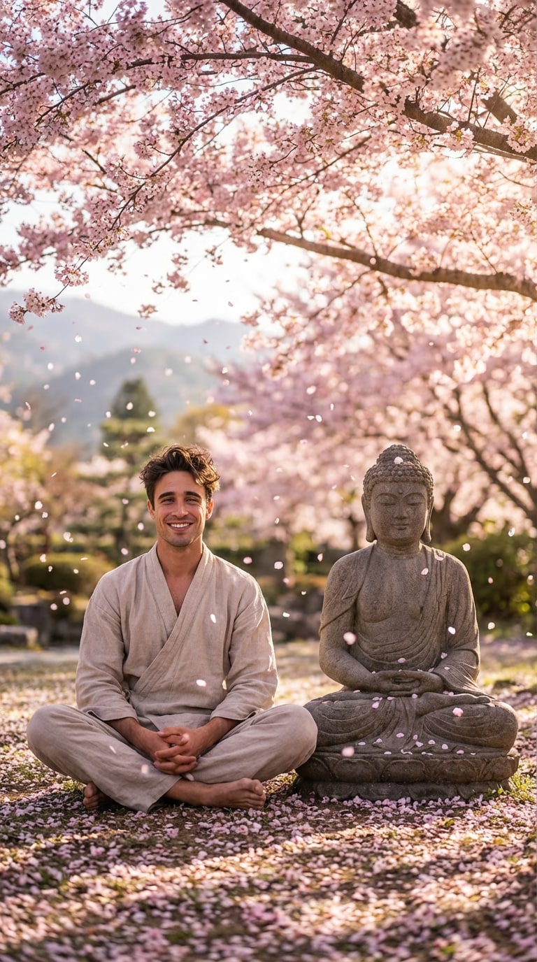 Sakura Enlightenment Spring Buddha AI Prompt