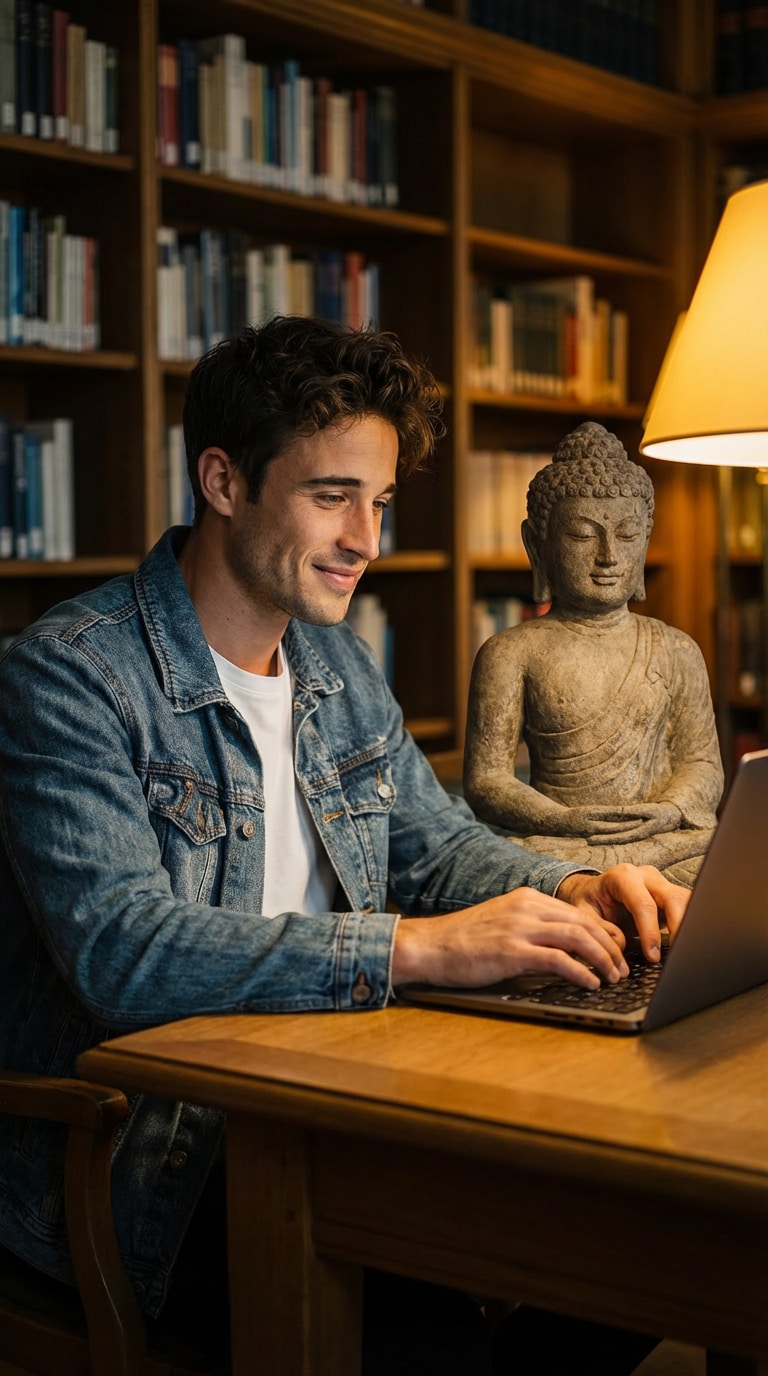 Library Wisdom Knowledge Buddha AI Prompt