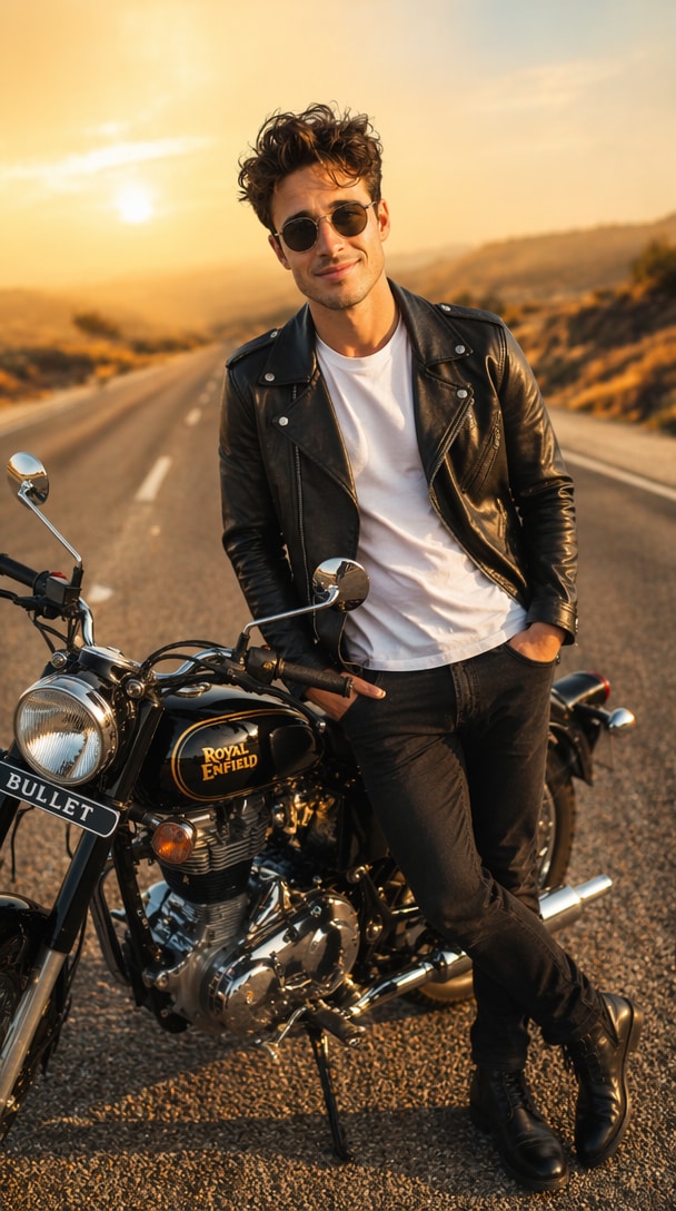 Bullet Bike Roadside Hero Shot Prompt