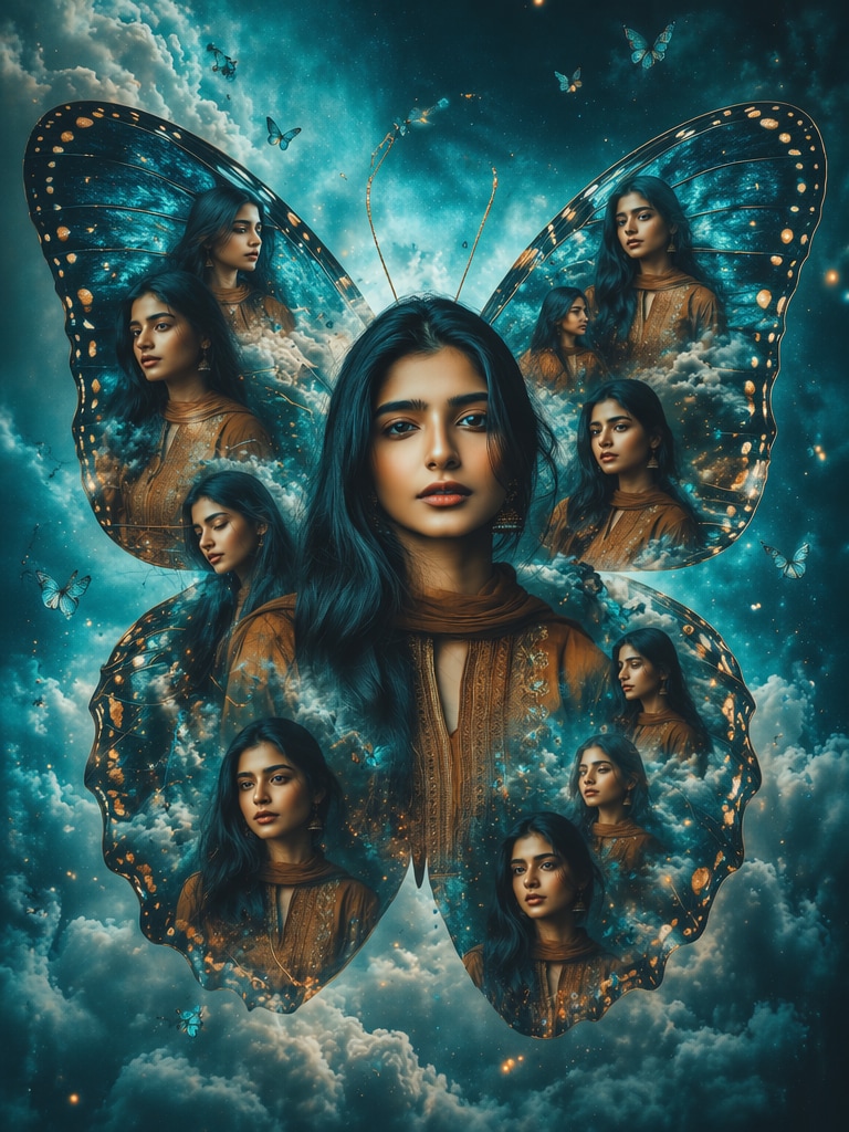 Butterfly Prompt ChatGPT dreamy AI portrait photo