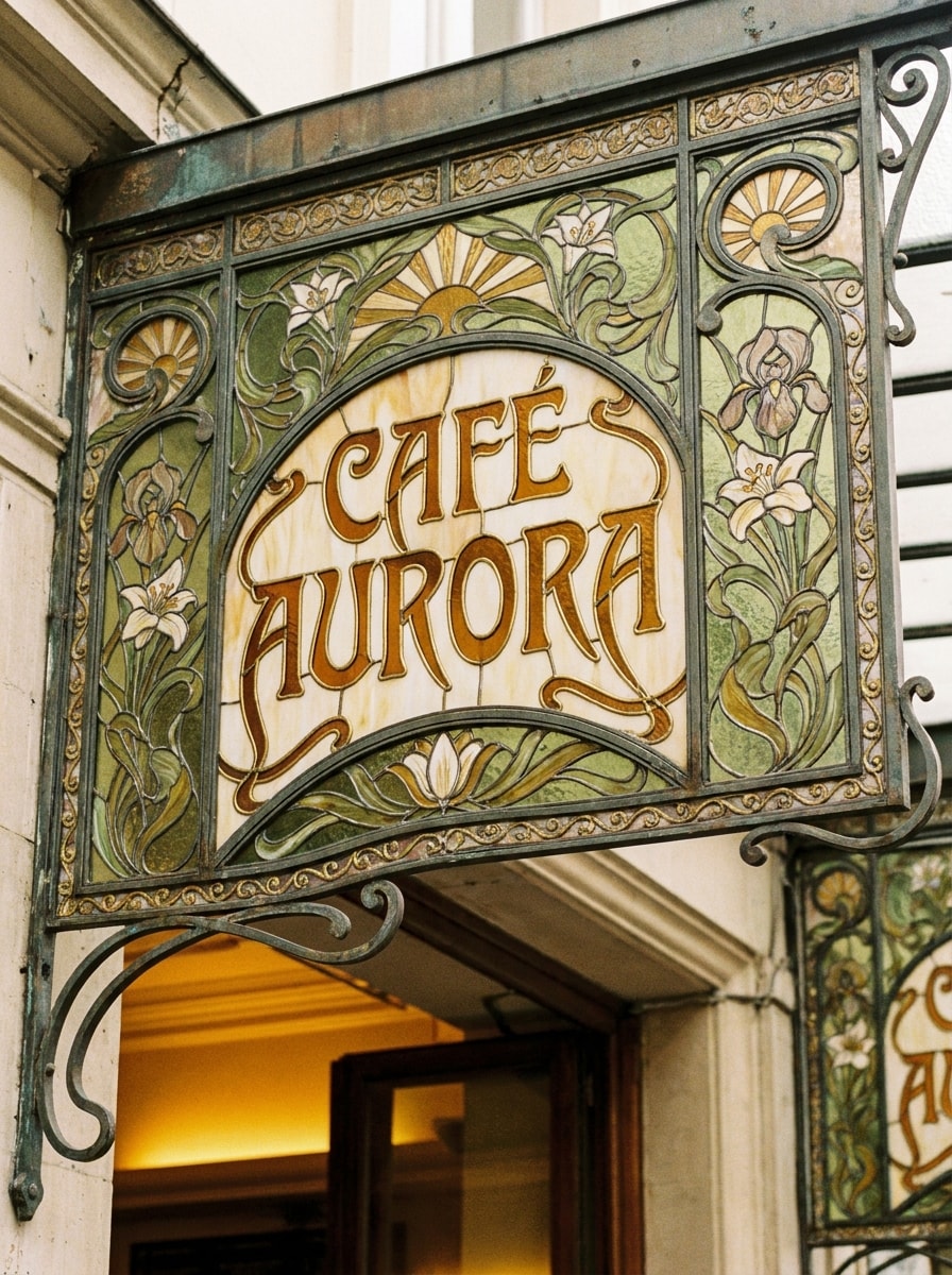 Café Signboard Nouveau