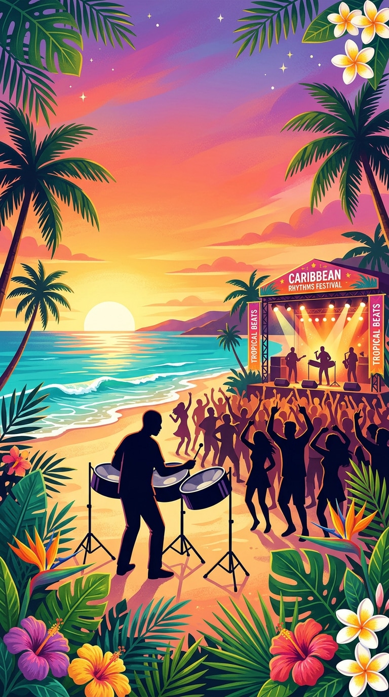 Caribbean Music Poster AI Prompt