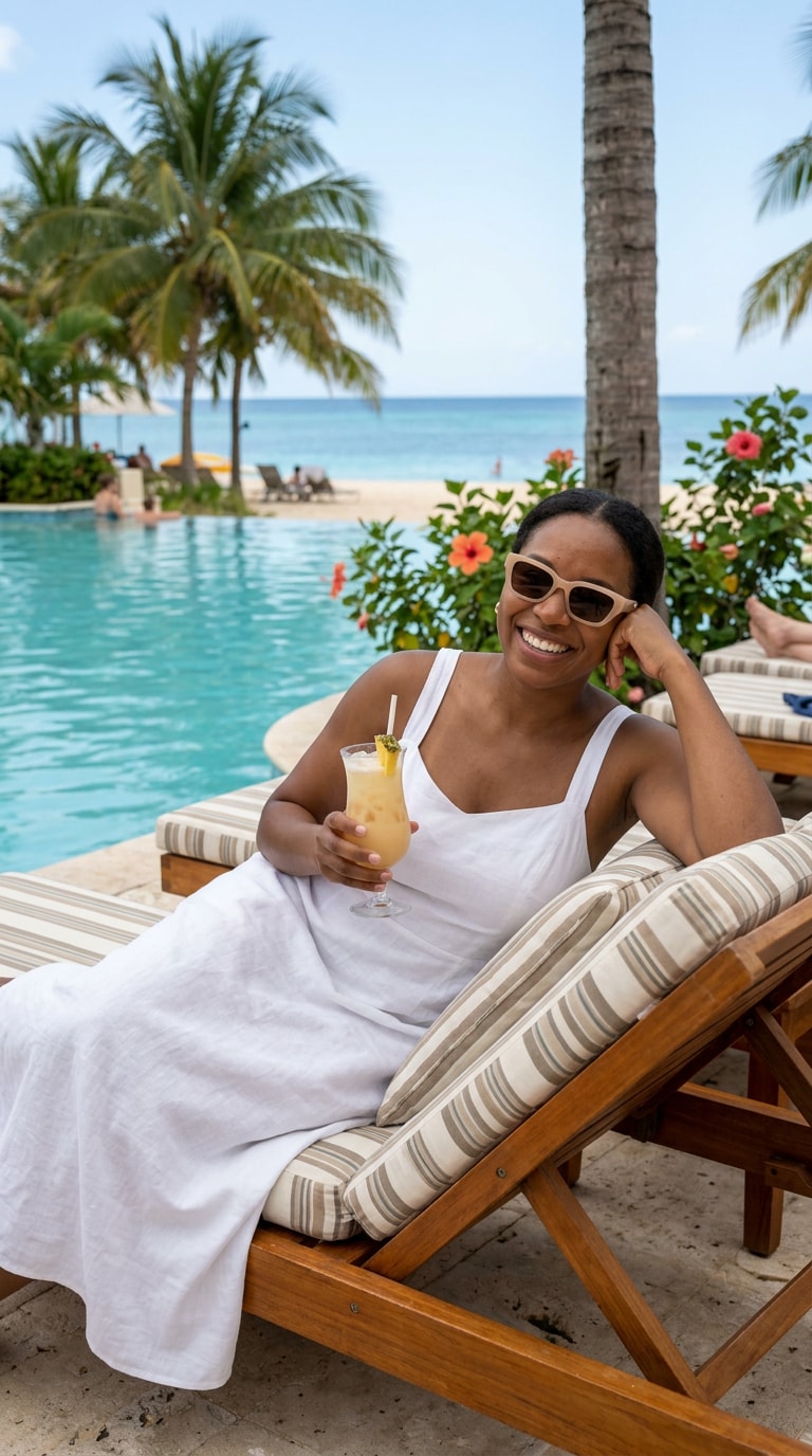 Caribbean Poolside Vacation AI Photo Prompt