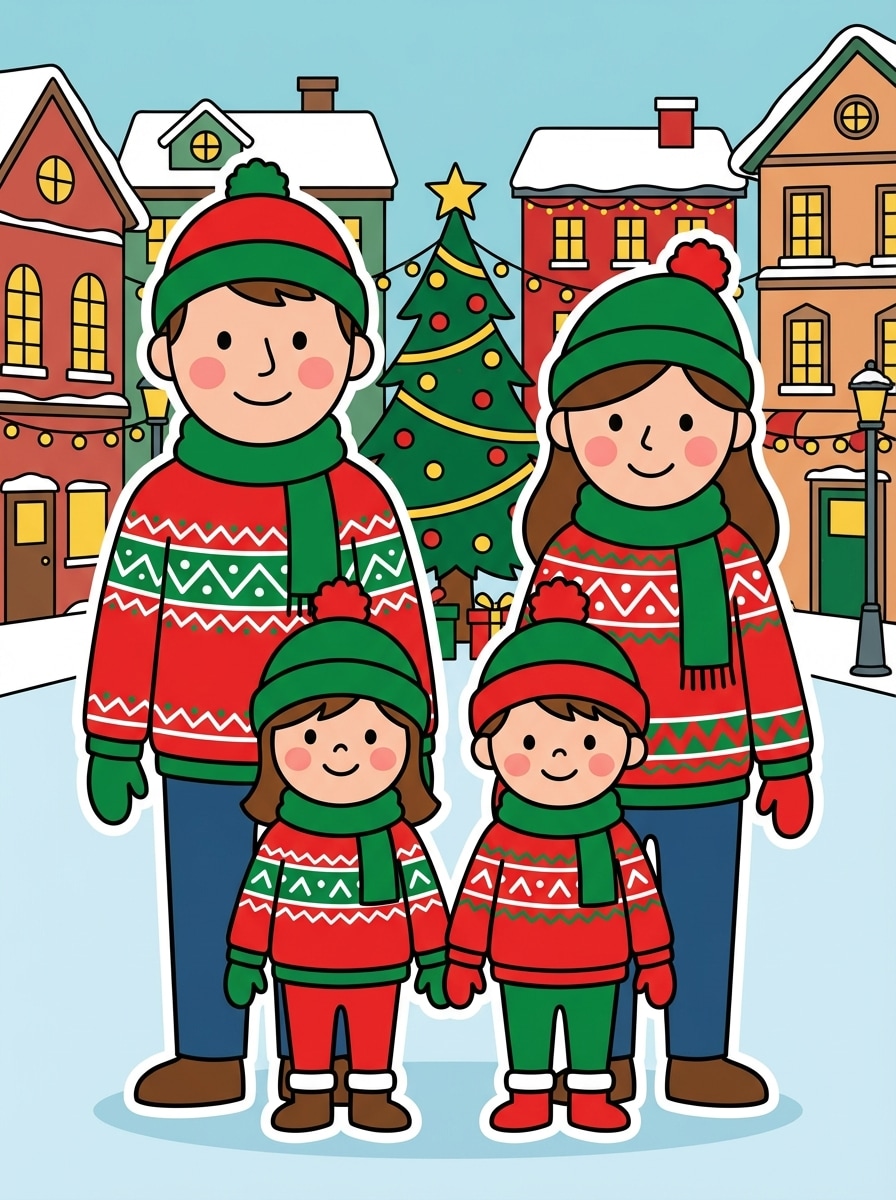 Family portrait cartoon