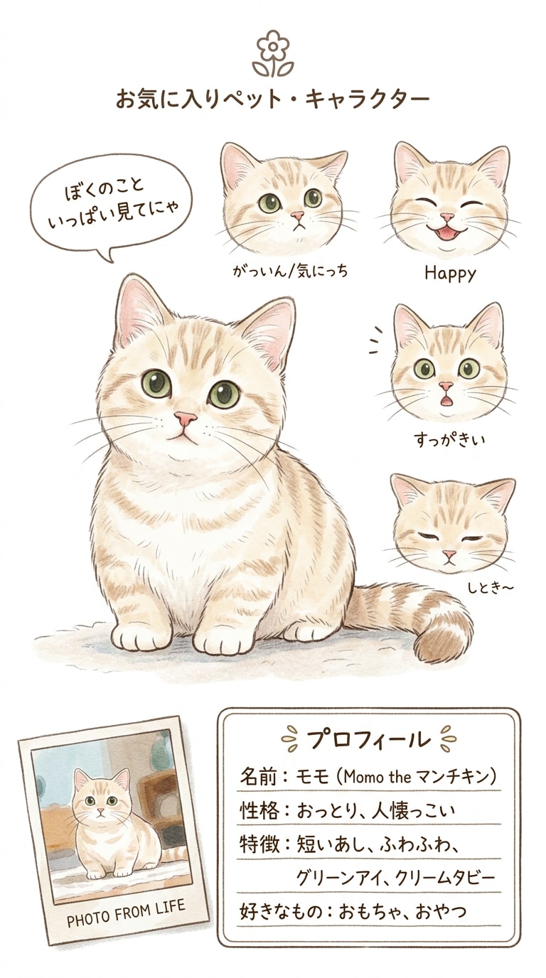 雑貨ブランド風ペットキャラクターシート