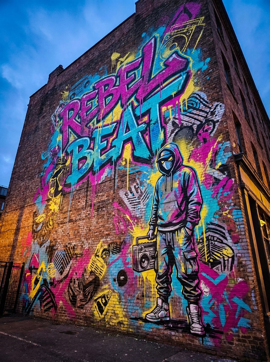 Character + Text Mural