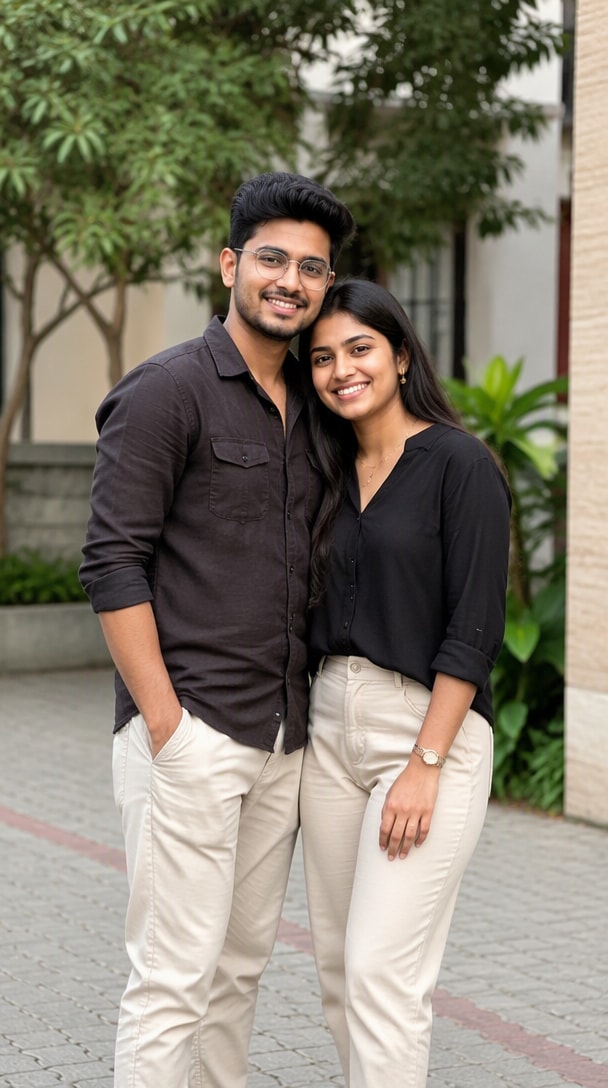 Before photo for 1980s Indian Couple Photo Prompt