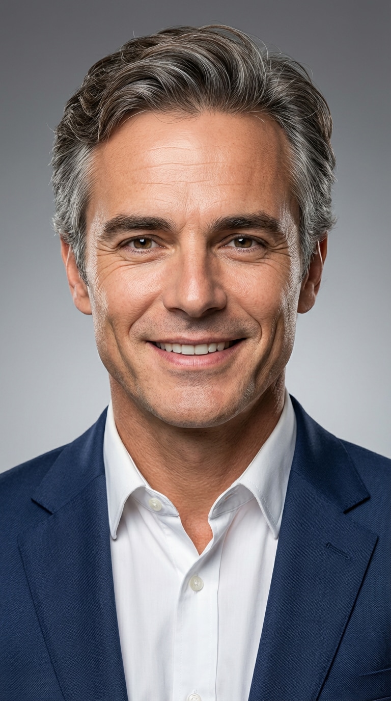 After professional headshot age progression result