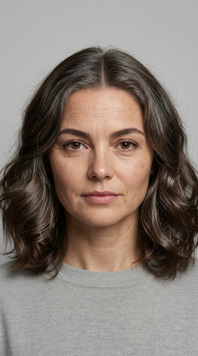 Before studio portrait age progression example
