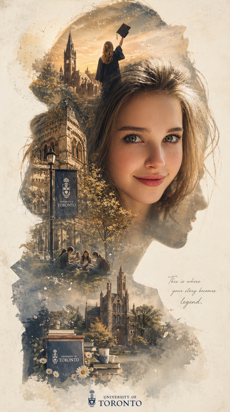 AI graduation cinematic silhouette poster