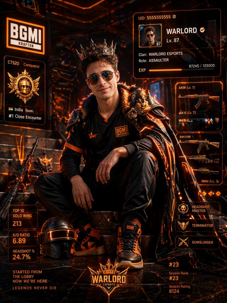 Cyber Warrior Throne ChatGPT BGMI Profile Prompt