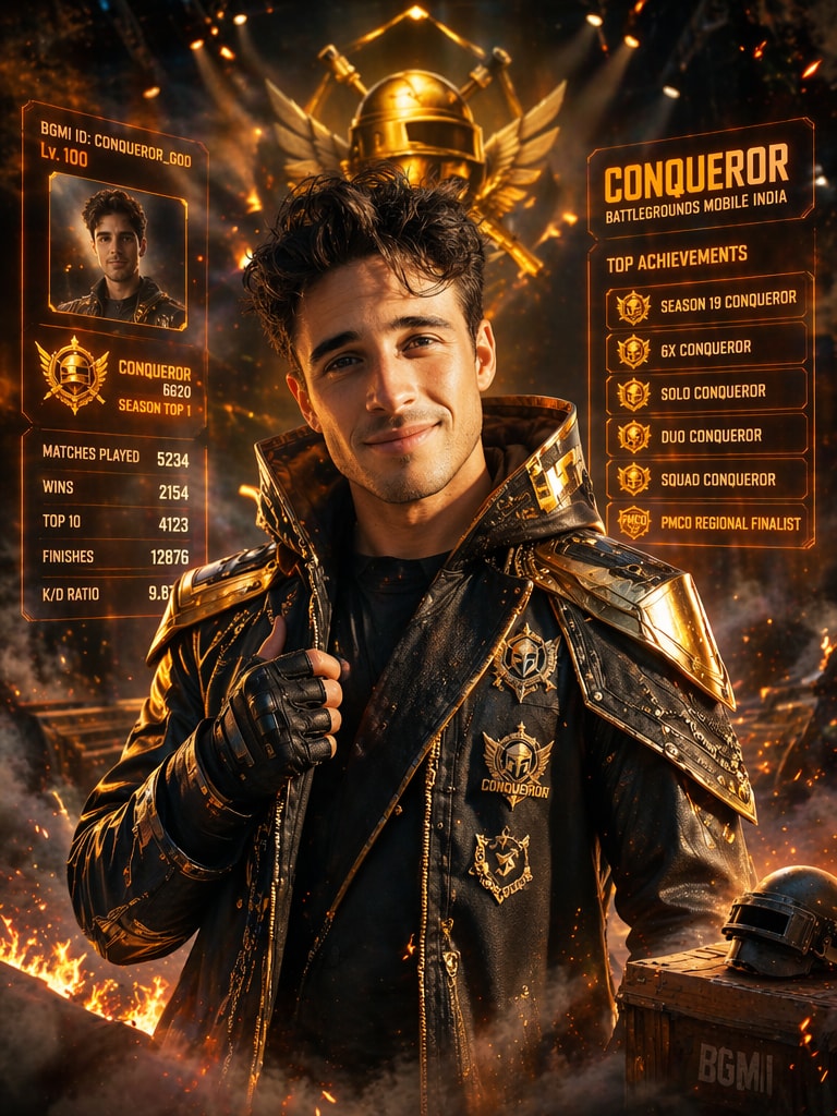 Conqueror King Edit ChatGPT BGMI Profile Prompt