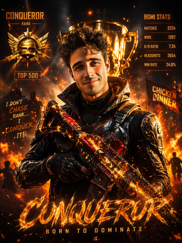 Inferno Conqueror Edit ChatGPT BGMI Profile Prompt