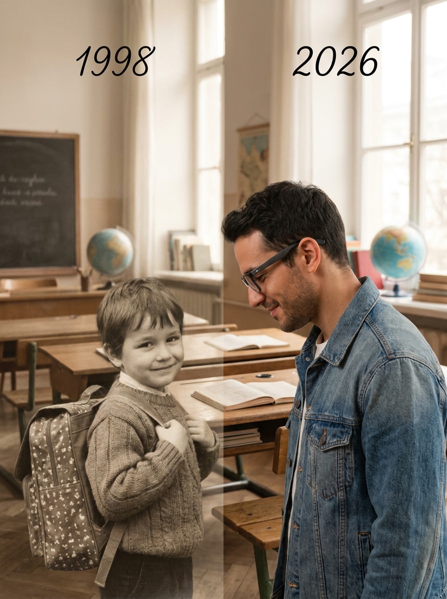 School days childhood photo prompt for ChatGPT