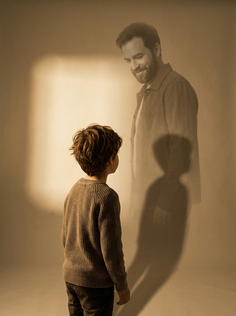 Shadow growth effect childhood AI photo prompt