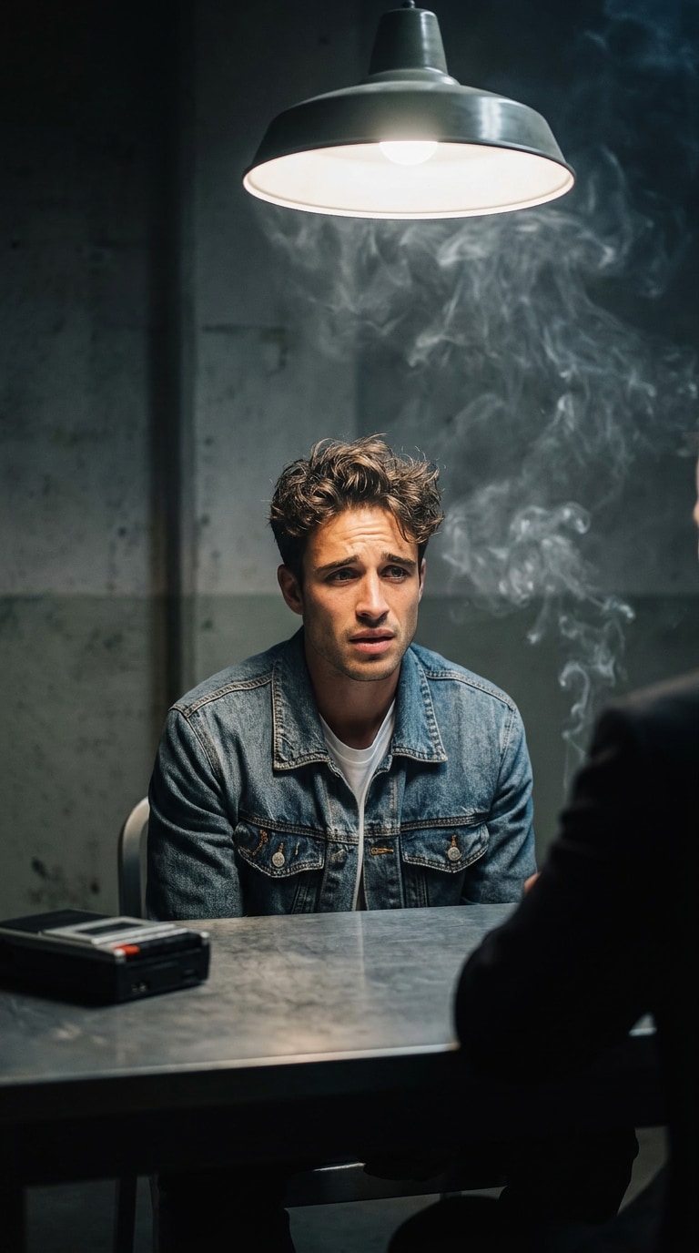 Interrogation room cinematic portrait prompt