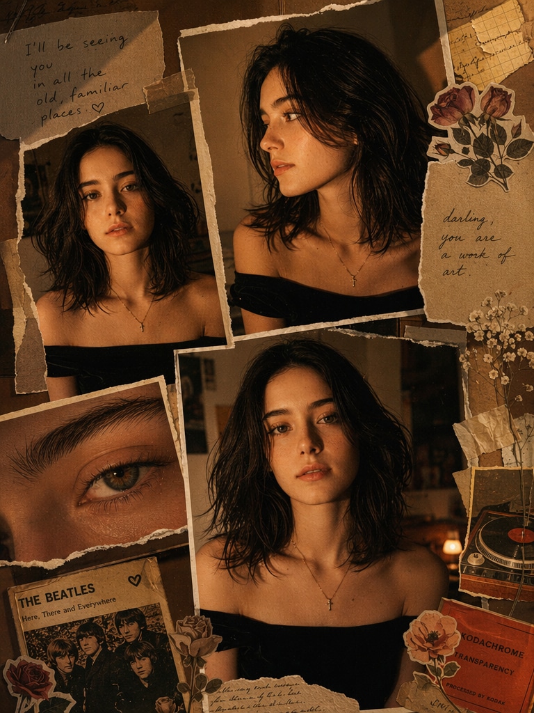 ChatGPT collage prompt scrapbook aesthetic photo editing