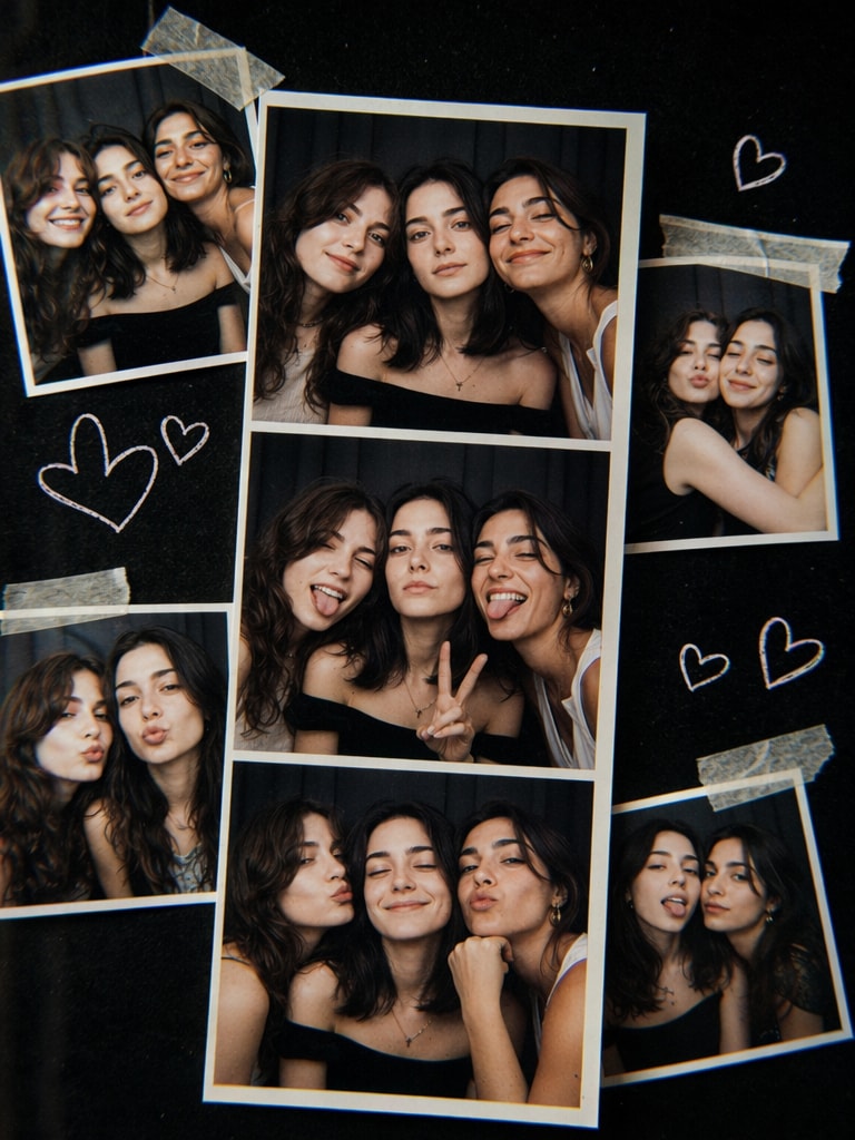 Photo booth friends ChatGPT collage prompt