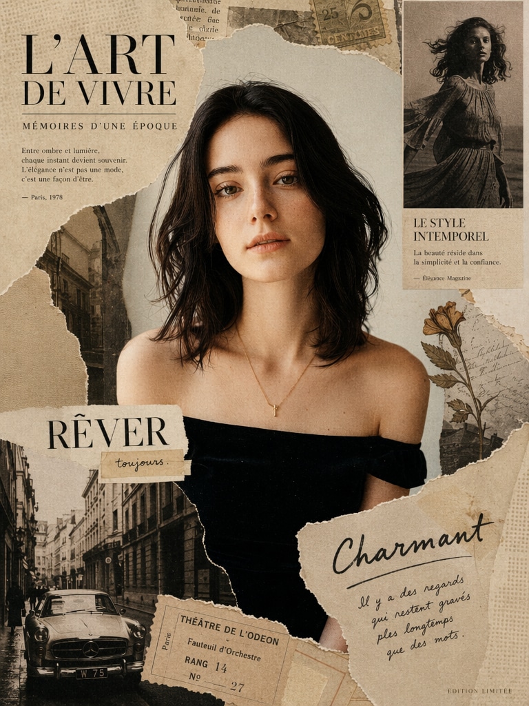 Vintage magazine ChatGPT collage photo edit