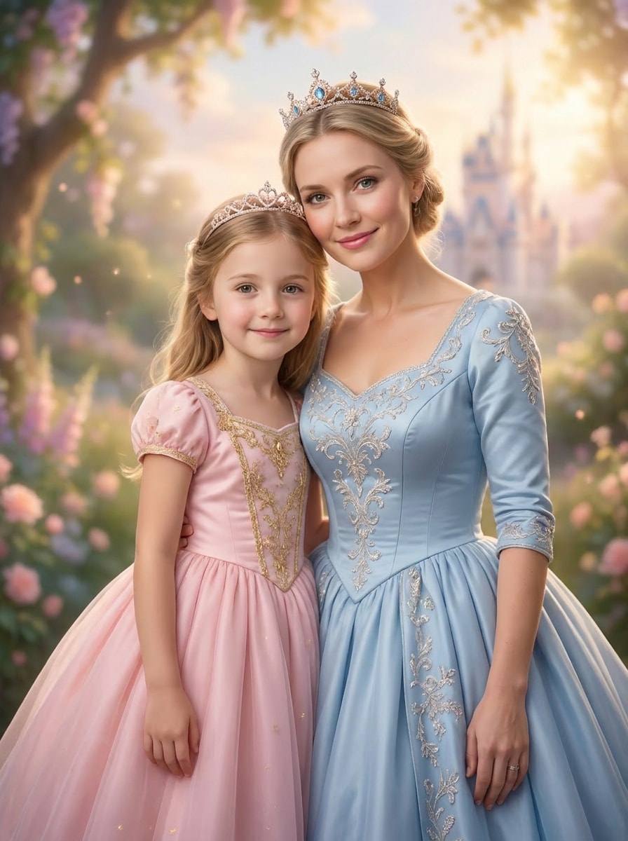 Mother & Daughter Royal Portrait - Disney Princess Multiverse fairytale family