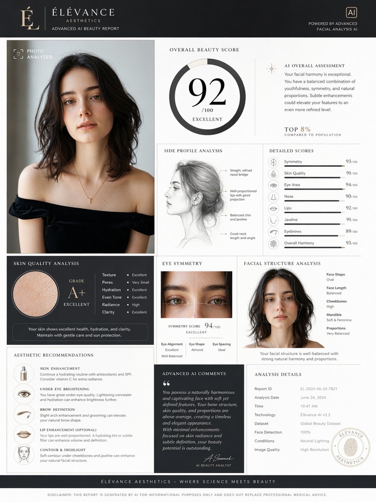 Luxury AI Facial Beauty Report ChatGPT Face Rating Prompt