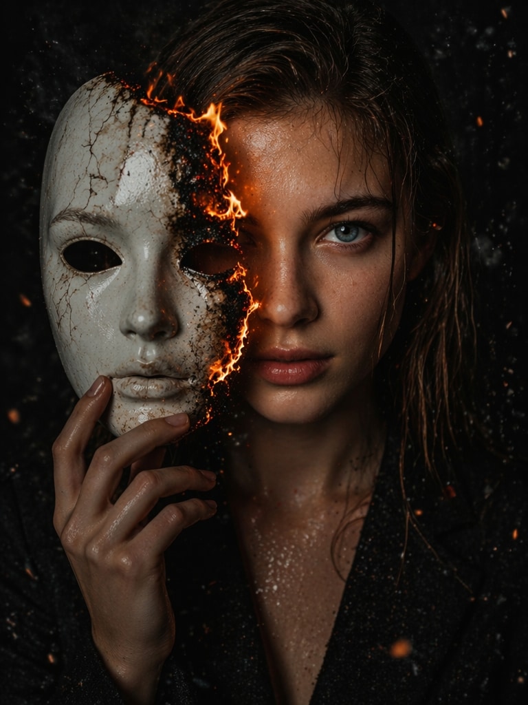 ChatGPT fire mask photo prompt female
