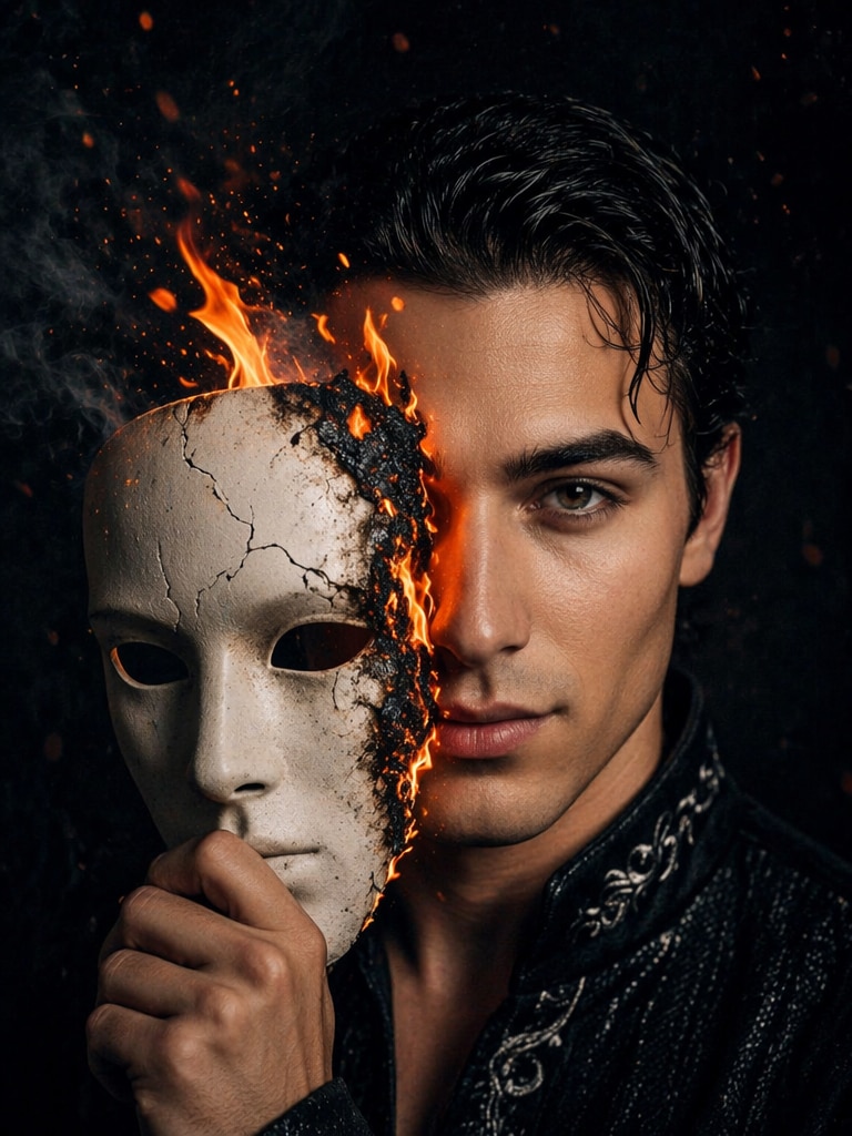 ChatGPT fire mask photo prompt male