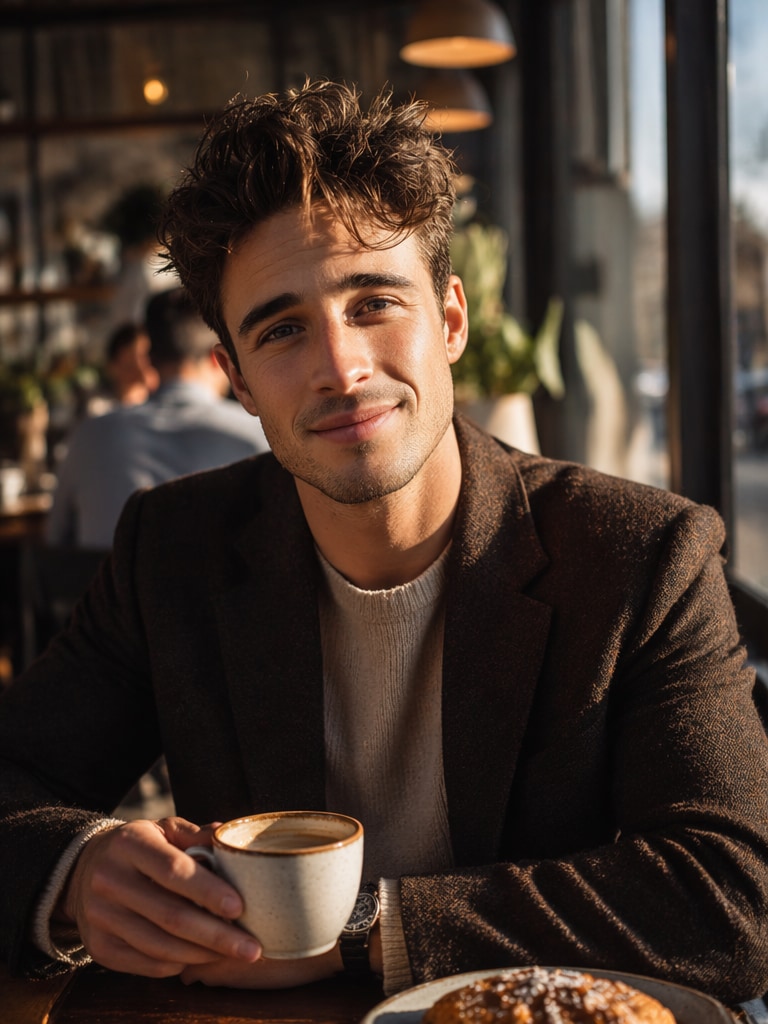 Coffee Shop Lifestyle Portrait Prompt