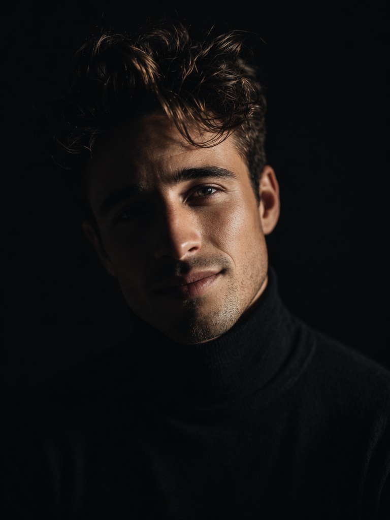 Dark Moody Portrait Prompt for Boys
